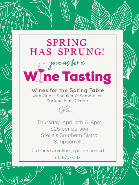 StellasSouthern's tweet photo. Wine Tasting Tomorrow Night in Simpsonville! ✨ - https://t.co/jfYO9xt6Jr https://t.co/MzSmmlXfAt