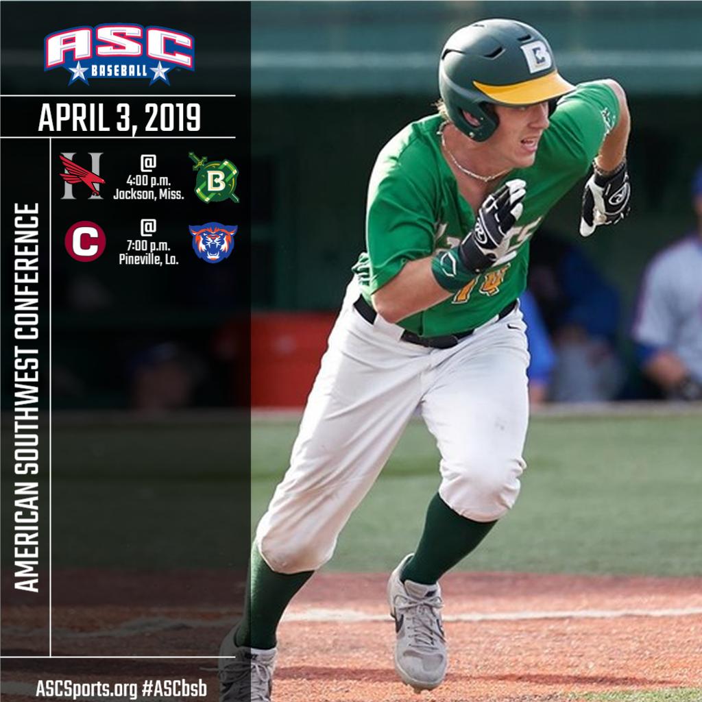 ASC_sports's tweet photo. BSB | Belhaven hosts Huntingdon and Louisiana College takes on Centenary in the only ASC Baseball games of the day. Follow live at https://t.co/zcxKfmpJKx #ASCbsb #d3b https://t.co/vBQZz4J52U