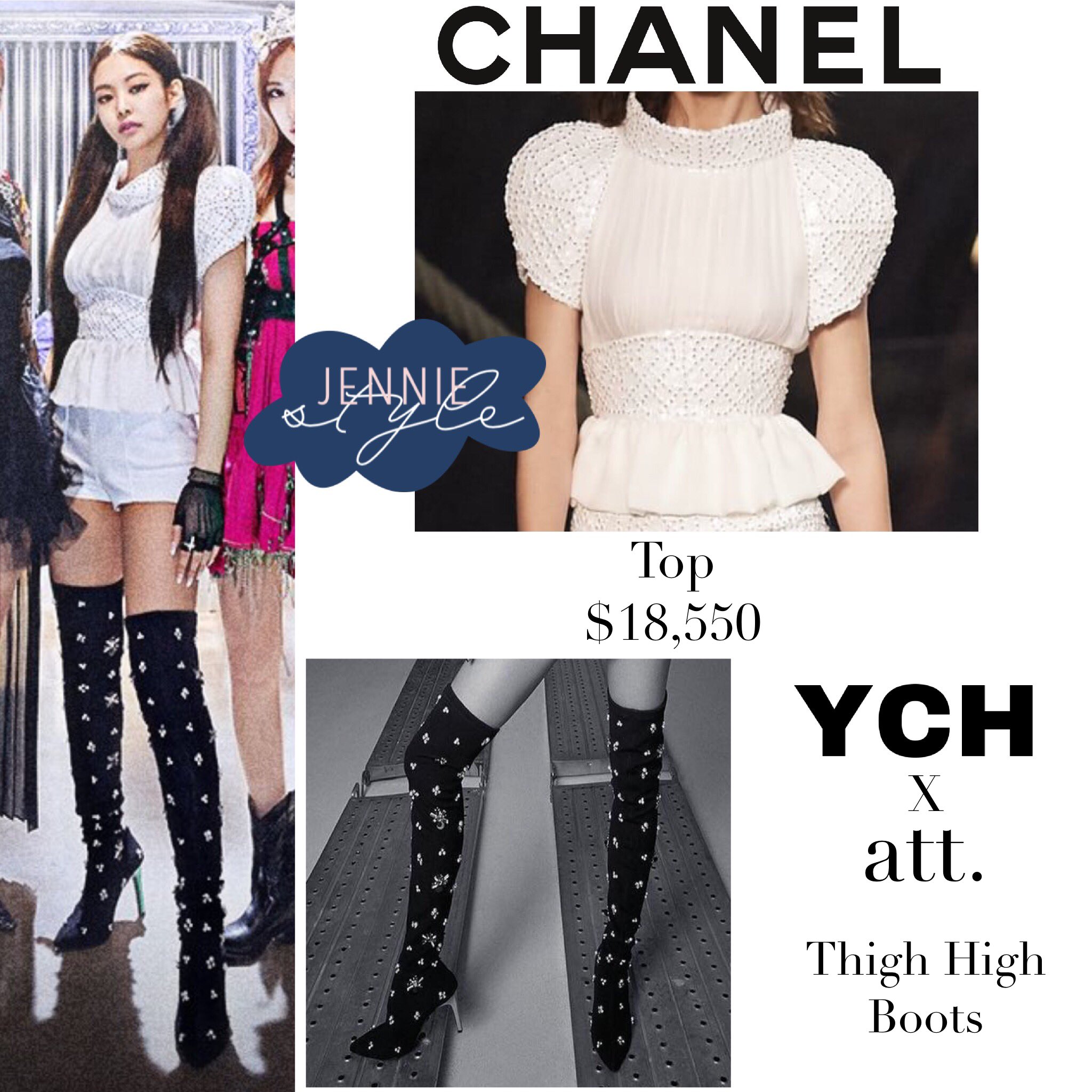 Jennie of Blackpink Dazzles In a Cropped Set and Go-Go Boots In Paris