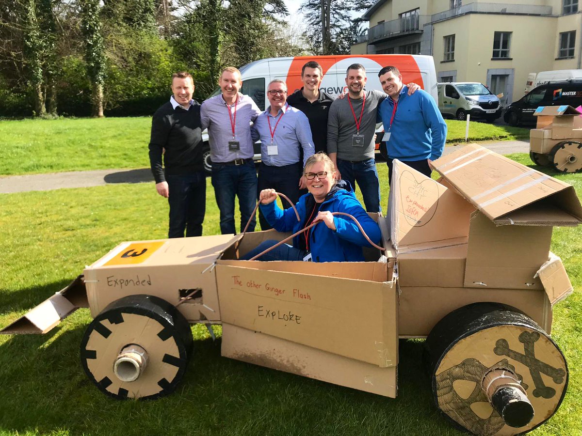 OrangeworksIE's tweet photo. We were very lucky to work with #KeithWood yesterday @CartonHouse on our #FlatOutFormulaOne #Teambuilding Challenge, 6 very competitive Teams took to the racetrack #CreatingExperiences https://t.co/5cqv4LvgJ4