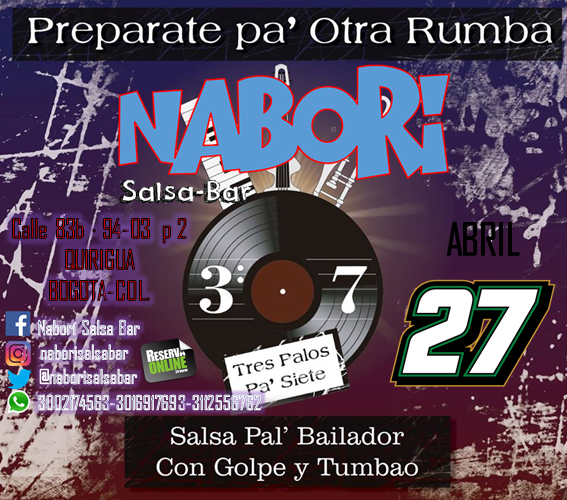 Buena parte de nuestra historia, está fuertemente ligada a  <a href="/naborisalsabar/">naborisalsa</a>, pues fue allí donde por primera vez sonó, lo que con el tiempo se convirtió en esta agrupación. Volveremos a visitar este mágico lugar el próximo sábado 27 de abril.