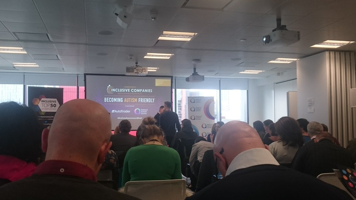 Jen_Walker8's tweet photo. Fab day @AutoTraderLife in #manchester. Discussing #autismawareness &amp; inclusivity in the workplace. I was accompanied by an autistic @Street_League participant, he left feeling much more confident about his future &amp; is more determined than ever to secure himself #employment :) https://t.co/qwbwWKA4RY