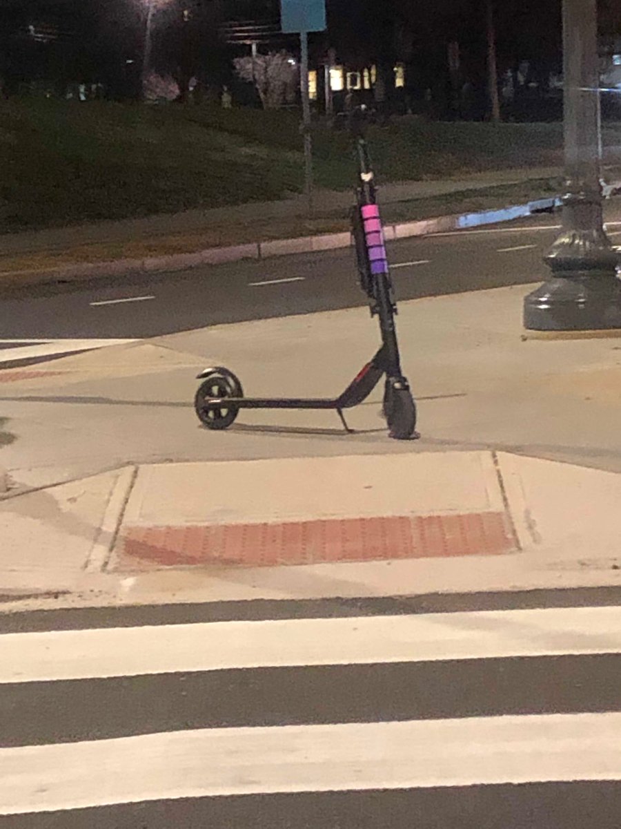Teach_the_Brain's tweet photo. Today was the 2nd time I had to move a #LyftScooter out of an accessible pathway near ⁦@AmericanU⁩. Anyone who values marketing over #accessibility &amp; safety should rethink their priorities. #inclusivity #DCcommunity https://t.co/IHaswdenGG