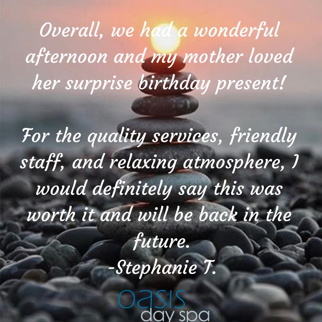 OasisNYC's tweet photo. Music to our ears, Stephanie, to hear that you could celebrate your mom’s birthday with us and you both enjoyed her day! After all, that’s what we’re here for- making sure you spend the most relaxing and amazing day! (Whether it’s your birthday or not!) https://t.co/HPCdntfuvA