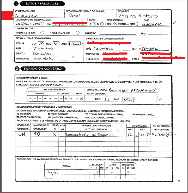 24. Pese a nula experiencia de Regina Victoria Aruachan (Ver Hoja de Vida), suegra de Abelardo De La Espriella, fue nombrada Primer Secretario con funciones de Cónsul de Primera en Miami. Colombianos le pagaremos al mes 15.562.000, además de bonificación y prima de servicios.