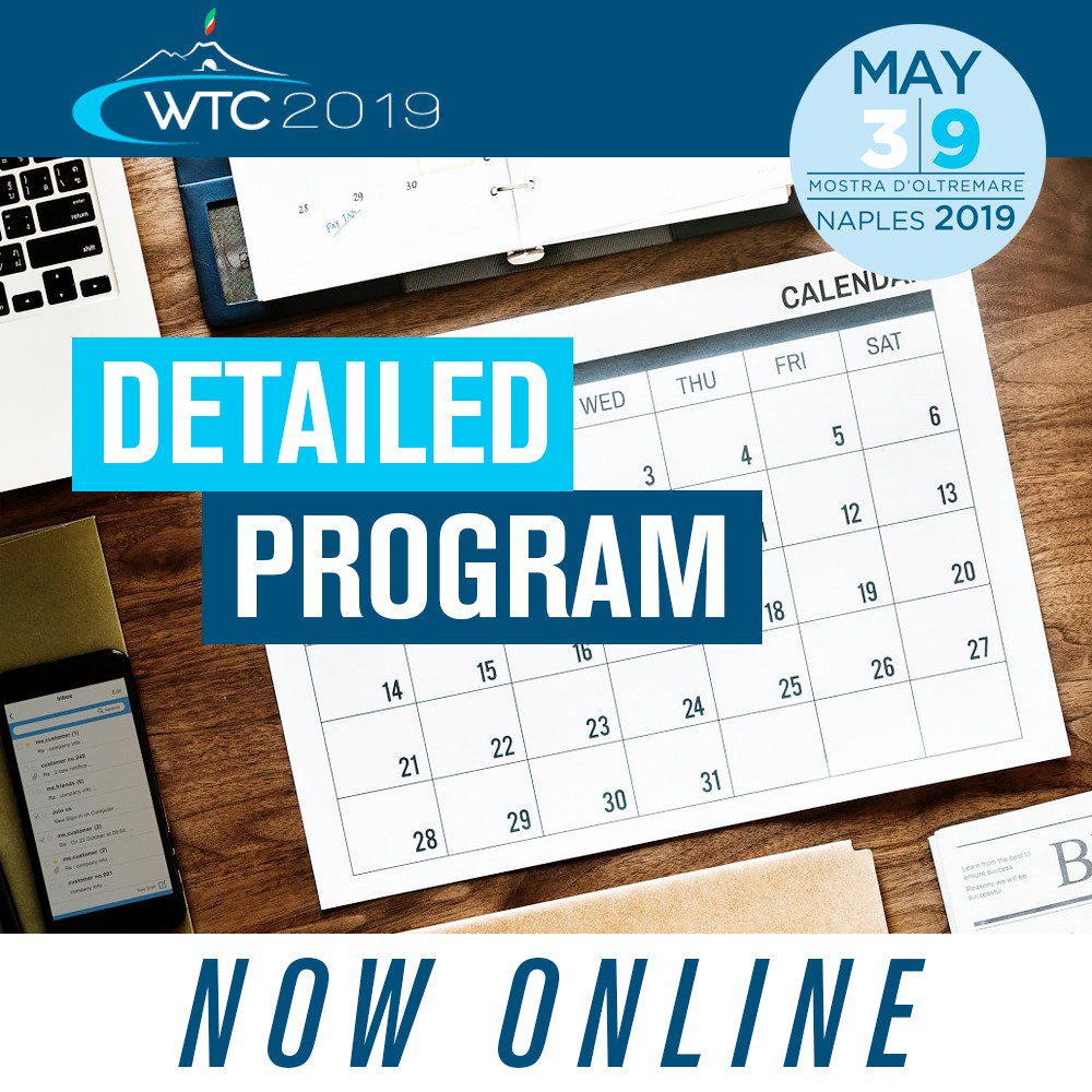 #WTC2019news
The detailed program of the next #WTC2019 is online!

Check it to find out information about the name of the lecturers, the subjects that will be discussed and #AAAsessions

Download the detailed #technicalsessions program, go to bit.ly/2WKZ4kH