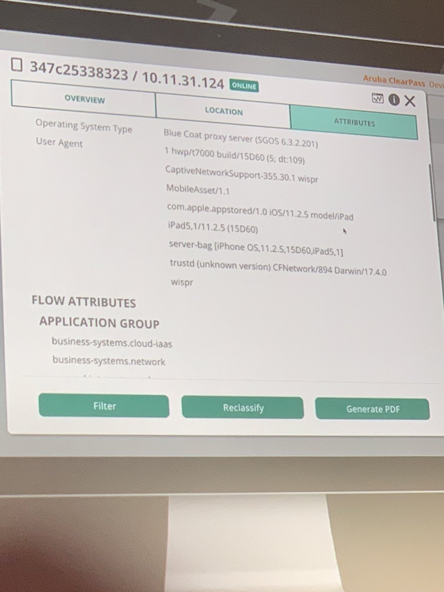 ClearPass Device Insight giving you a lot more information within the Attributes tab.  #ATM19