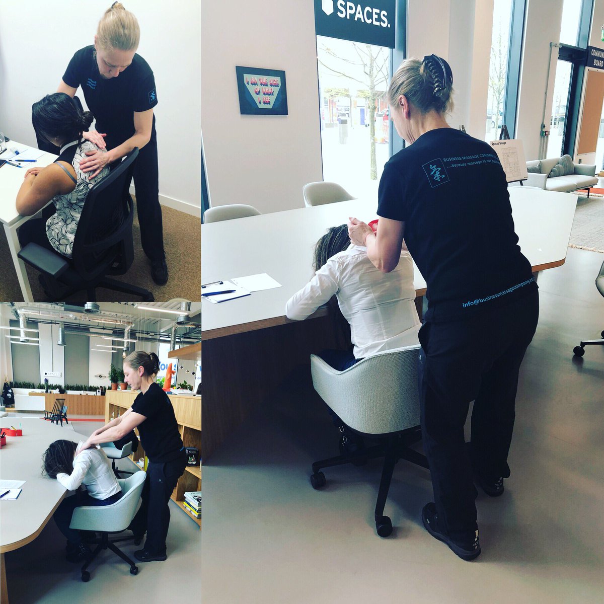 Lovely and relaxing day for our tenants , many thanks to Pauline from Business Massage Company for spoiling them with Desk massage today ❤️#wellbeing #massage #workmassage