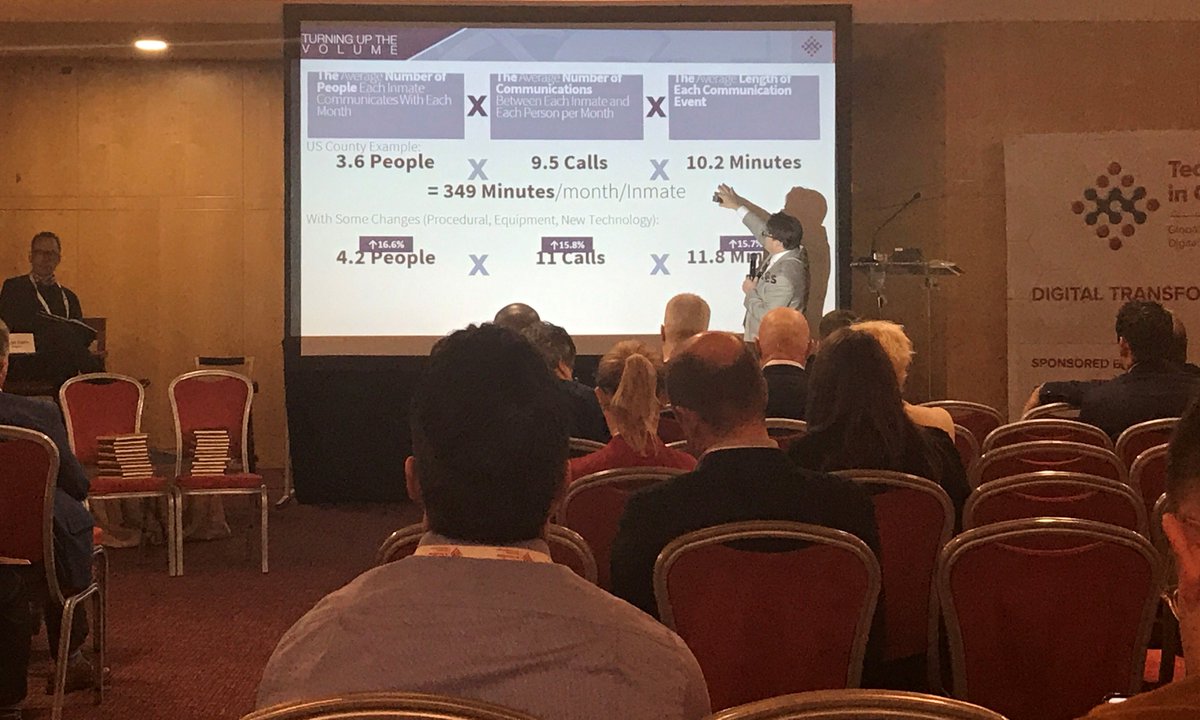 ViaPathTech's tweet photo. GTL's Christopher Ditto "cranked it up" with his presentation - Turning Up the Volume: Technology, Policies, and Best Practices that can Measurably Increase Inmate Communication with Friends and Family - at the #TechnologyInCorrections Conference today in Lisbon, Portugal https://t.co/Cm2yZbptvG