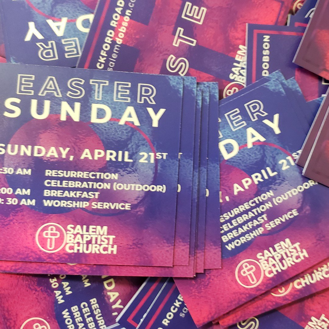 salemdobson's tweet photo. Salem Fam! Our Easter Sunday invite cards are here! Pick up a few beginning tonight and use them to invite your friends and family to join us in celebrating the risen Savior on Easter! https://t.co/il5bwbkE94
