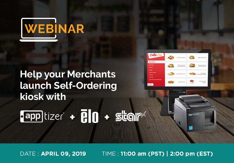 StarMicronics's tweet photo. Just 6 days until the @Apptizer_io/@elotouch/Star webinar about how to help your merchants launch self-ordering kiosks. Register now! https://t.co/VvbJmKbPjs https://t.co/k94czHviVa