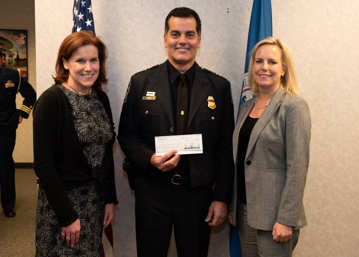 .@POTUS Dpty Secretary Claire Grady & I have given your quarterly paycheck to @CBP Dpty Commissioner Robert Perez to help secure our border & give law enforcement the resources, training & tools they deserve. Security focused, crisis committed—thank you for standing w/ @DHSgov!