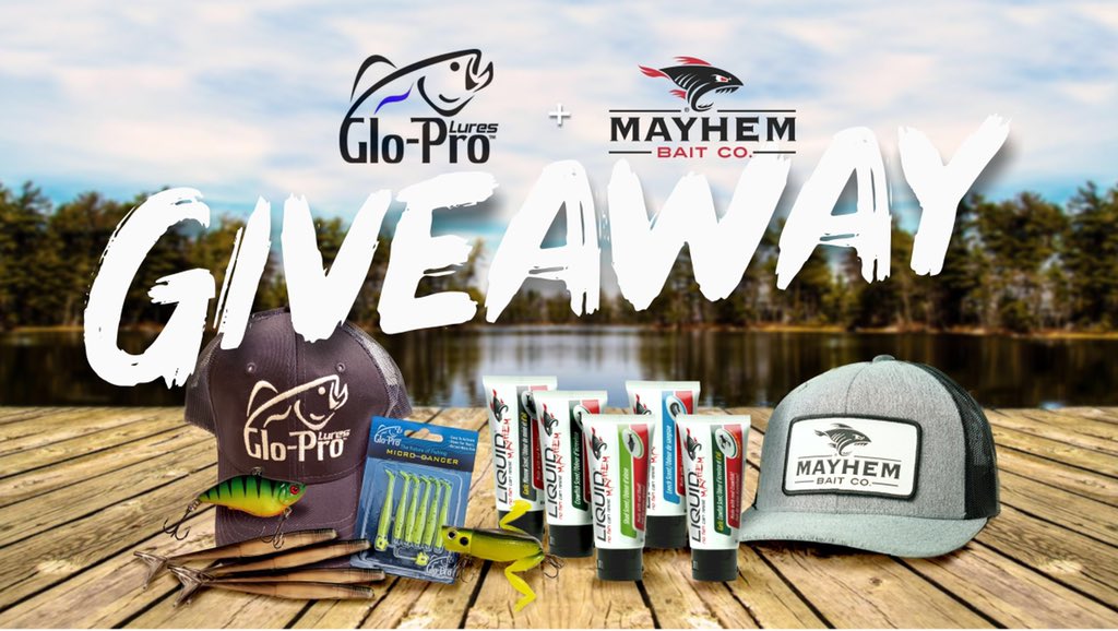GIVEAWAY: In partnership with @GloProLures we have an amazing giveaway for the month of April. Just retweet and follow @GloProLures &amp; <a href="/LiquidMayhem_/">Liquid Mayhem</a> to qualify to win this amazing prize package!  Winner will be drawn May 1st!