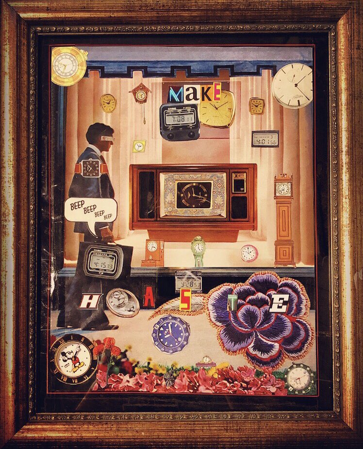 dada_punk's tweet photo. “Make Haste”
13”x16” analog paper collage https://t.co/uLU2oesuQt