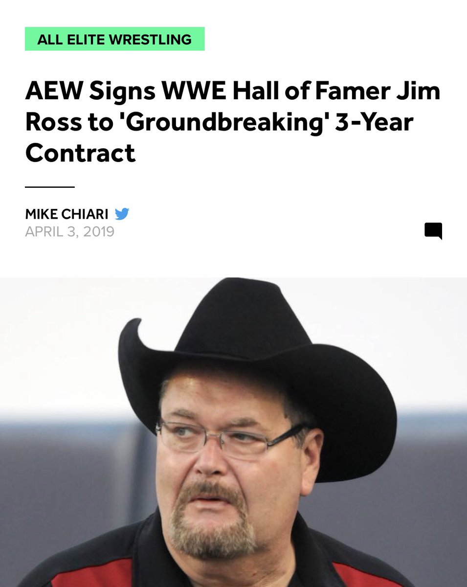 What do you think of this news with @JRsBBQ and @AEWrestling 

3 yr deal and joins AEW! I love it and look forward to it! #aewwrestling #AEW #jimross #bestcommentator