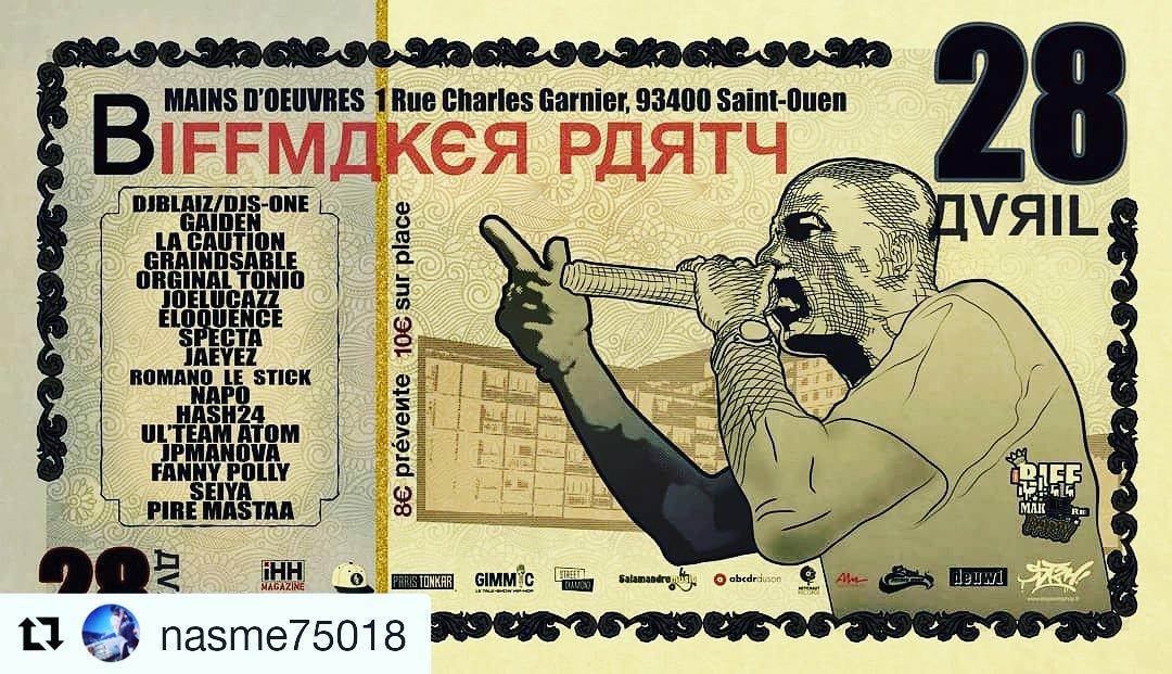 lacaution's tweet photo. On sera avec un fat plateau à la Biffmaker Party 🔥💥 le 28 avril
Big up @nasme75018 💯✊
#hiphop #rap #concert #biffmakerparty https://t.co/4rB8YaFo2P