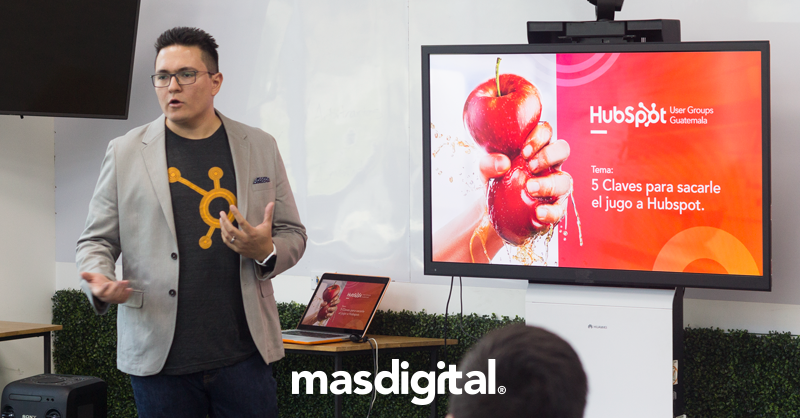MASDIGITALme's tweet photo. Nuestro MASter Antonio Carías líder del Hubspot User Group (HUG) en Guatemala, realizó un HUG MEET con el  tema “5 claves para sacarle el jugo a @HubSpot”. 
Forma parte de nuestro grupo y únete a nuestras próximas conferencias: https://t.co/ddzQB4qGhX https://t.co/lLM9HDw12O