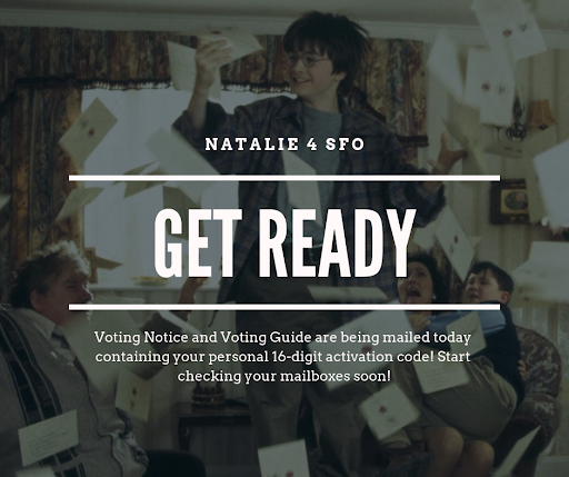 Natalie4SFO's tweet photo. Voting Notice and Voting Guide are being mailed today containing your personal 16-digit activation code! Start checking your mailboxes soon! https://t.co/2iI75Sx0PN