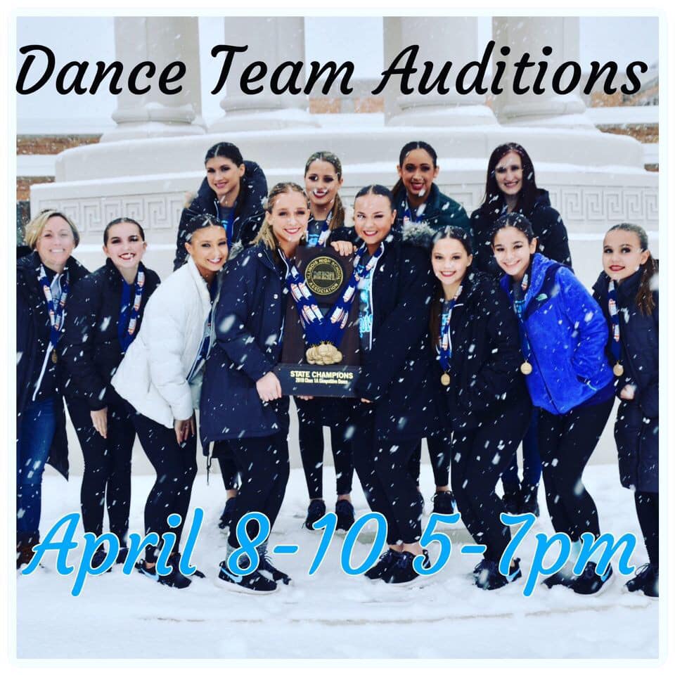 JCAonline's tweet photo. Tryouts for the 2019-2020 @JCAVdance Team will be held April 8-10 from 5:00-7:00 p.m. in the Student Activity Center located along Ingalls Ave. for incoming freshmen, current freshmen, sophomores and juniors. https://t.co/k2hGH3pMrX