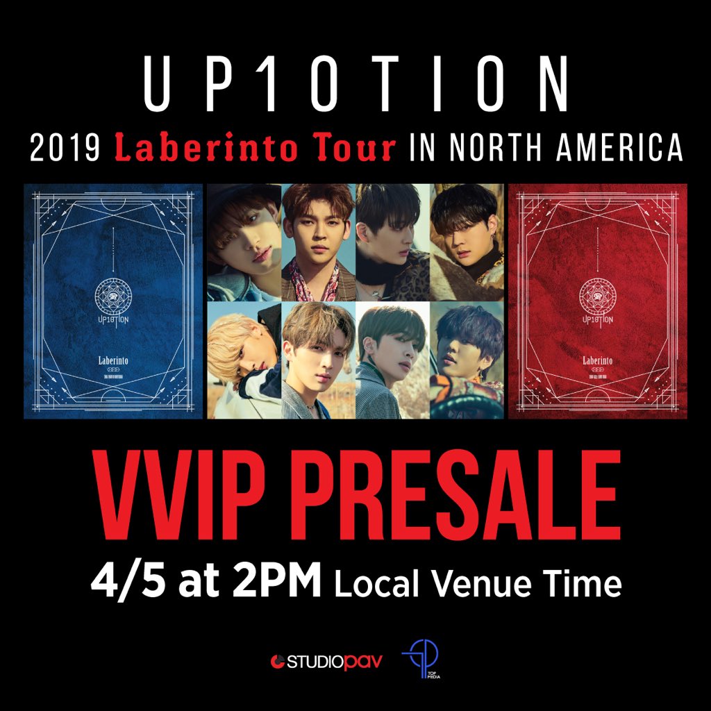 studio_pav's tweet photo. HONEY10 🍯 Mark your calendar for UP10TION 2019 Laberinto Tour in North America VVIP Presale! 📅

VVIP Presale is open to anyone (no code needed), make sure that you are logged into your 🎟https://t.co/xIwgJko1F0 account when purchasing! https://t.co/UDny7fUNDB
