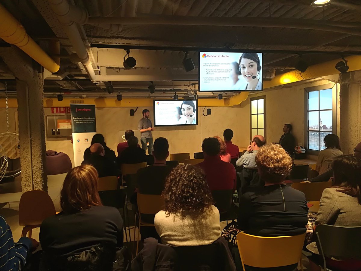 paradigmate's tweet photo. ¡Retomamos el #meetup de Emerging Technologies! Hoy nuestro compañero @Kenzilab nos habla de automatización de operativas con IA de forma sencilla con DialogFlow. https://t.co/Xl1jymKjsM