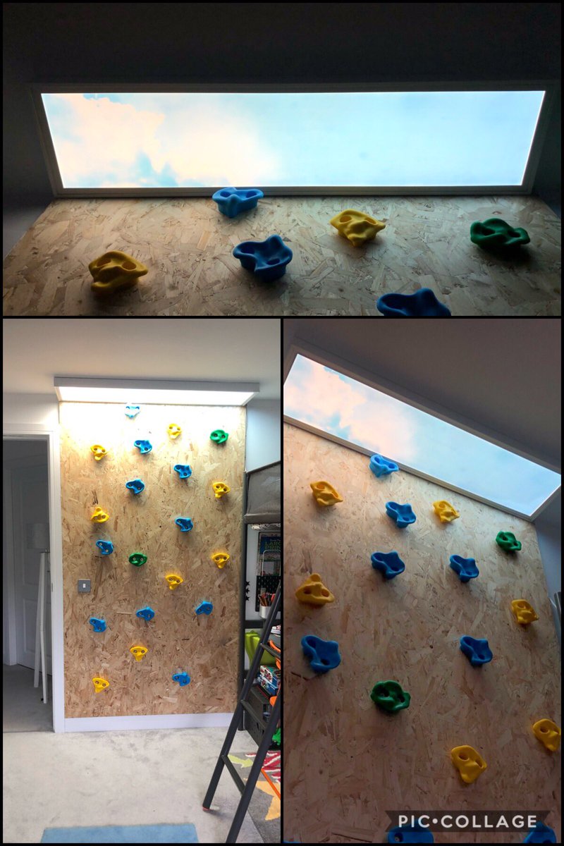 LedDood's tweet photo. Great fun project today, we created this bedroom climbing wall for a little boy where you can touch the Sky! #doodleduk #led #climbingwall #bedroomclimbingwall #customled #skypanel #funlighting #touchthesky #sme #newbusiness #gloucester #Gloucestershire #skyisnottgelimit https://t.co/BDN979UkbU