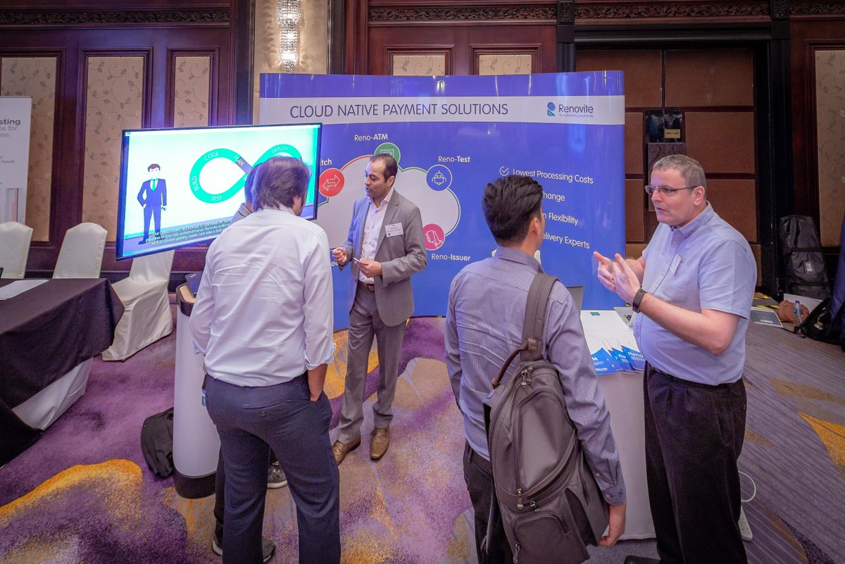 RBRDataServices's tweet photo. Find out more about @Renovite portfolio of cloud-native software solutions at their booth at Self-Service Banking Asia 2019 in Bangkok #ssba19 https://t.co/G6nbmDogvt