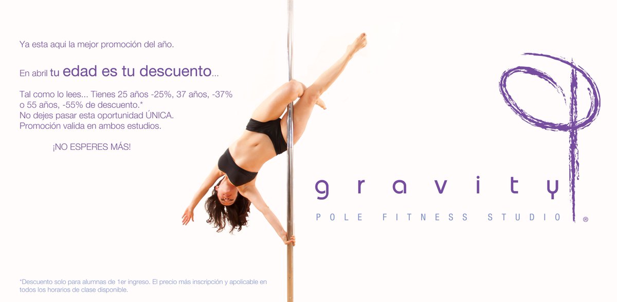 Clasesdetubo's tweet photo. En @GravityPolanco &amp; @GravitySatelite descuentos desde el 15% hasta 60% para alumnas de nuevo ingreso. Este descuento lo puedes mantener de manera indefinida pagando en tiempo a tus siguiente niveles. #StrongIsTheNewSexy #FrasesDeComerciales #ClasesDeTubo #PoleFitness #FunSports https://t.co/vwhdBeVSxJ
