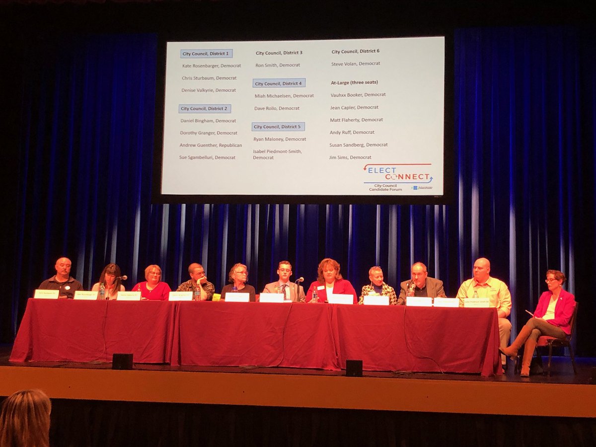 District council candidates for BTown at forum tonight. Democracy in action!!