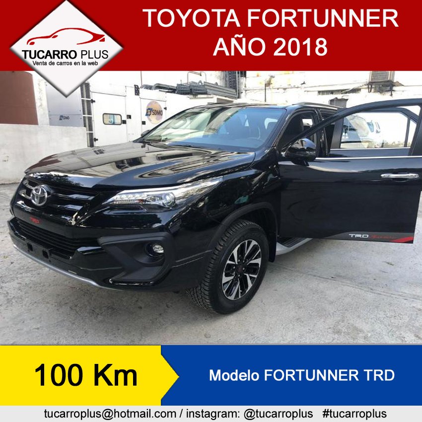 tucarroplus3's tweet photo. Vendo. TOYOTA FORTUNNER 2018
.
100 Km
.
En Cagua
.
Precio: Consulte.
.
#tucarroplus #ventacarro #aragua #carabobo #caracas #venezuela #maracay #valencia #cars #like #followme #vehiculos #instagram #carros #Toyota #chevrolet #ford #audi #Mitsubishi #felizMartes #3Abr #Fortunner https://t.co/NbJgbFcquK