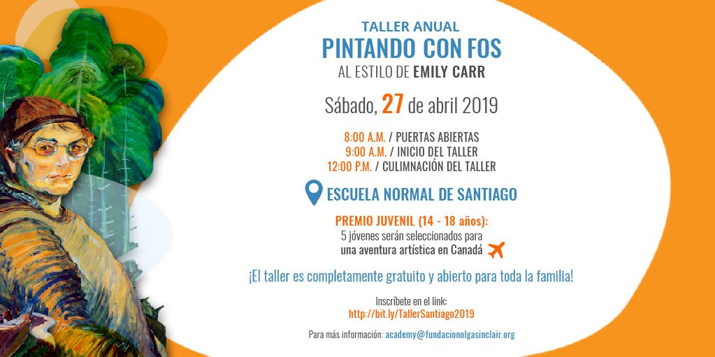 FOSinclair's tweet image. ¡Seguimos en la búsqueda de semifinalistas para nuestro concurso de pintura anual!
Estaremos el sábado, 27 de abril, en la Escuela Normal que sirve a la ciudad de Santiago, donde 600 podrán participar en el Taller
Para Inscripciones siga el link bit.ly/TallerSantiago…