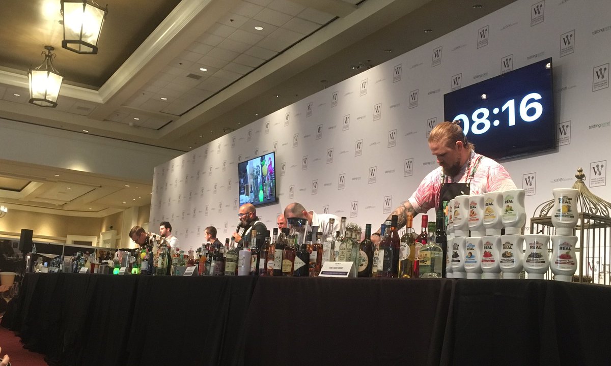 CharlesGeorgeKY's tweet photo. The Iron Mixologist Competition is underway at @wswaconvention. Six outstanding mixologists from America’s wholesalers. #WSWA76 https://t.co/7Yjp1SBPyZ
