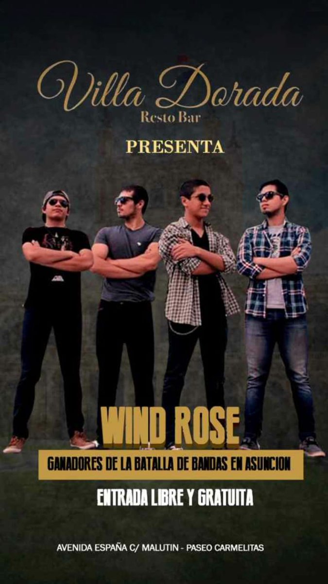 windrosepy's tweet image. Hoy el show es en Villa Dorada (Paseo Carmelitas) a las 22:30hs! No te lo podes perder, nos vemos! 👀🤘 #WR