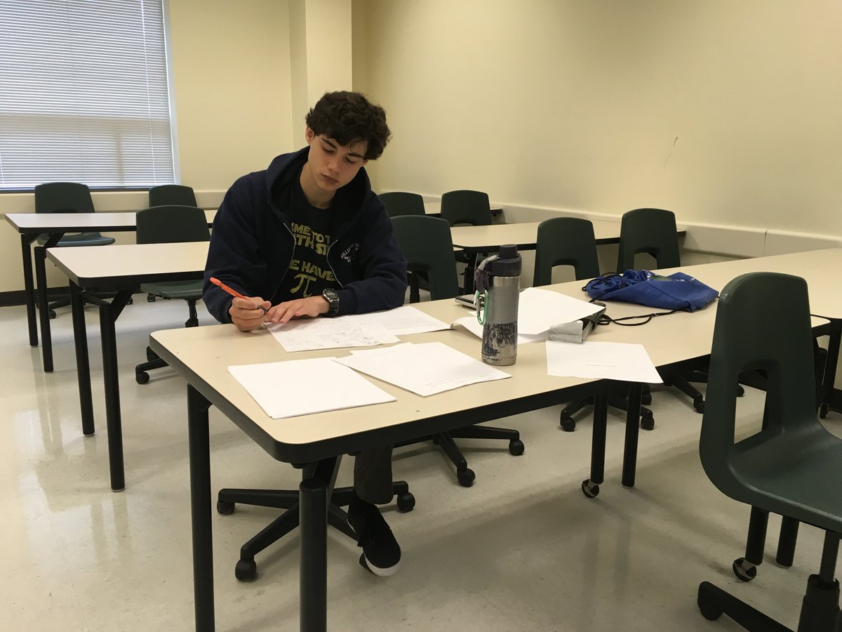 PhysicsGsst's tweet photo. Leo Murphy and Albert Guo gave up a part of their Spring Break to take the USA Physics Olympiad Qualifying exam.  Results in early May! #extramile #GSST #USA @AAPTHQ @NHGSST https://t.co/jEQeNnM9kS