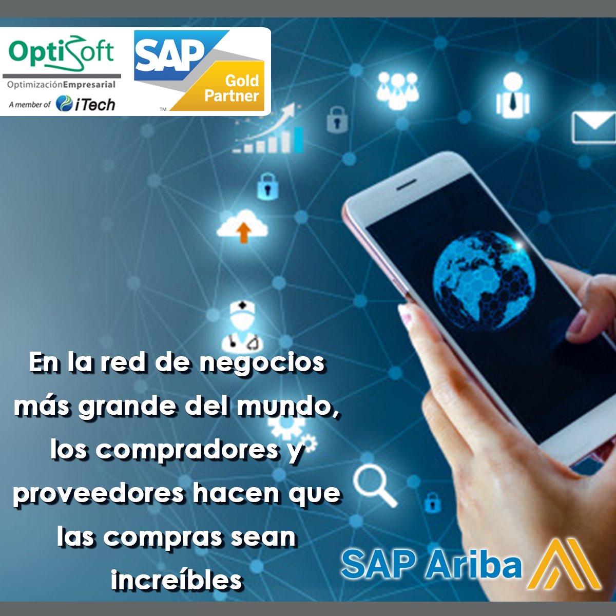 OptiSoft_SAP's tweet photo. Conozca SAP Ariba, y descubra la red de negocios más grande del mundo, que le apoya en su proceso de compra y contribuye en la transformación digital del Área de Compras
#SAP #Ariba #OptiSoft #iTech https://t.co/GiwFJwouFr
