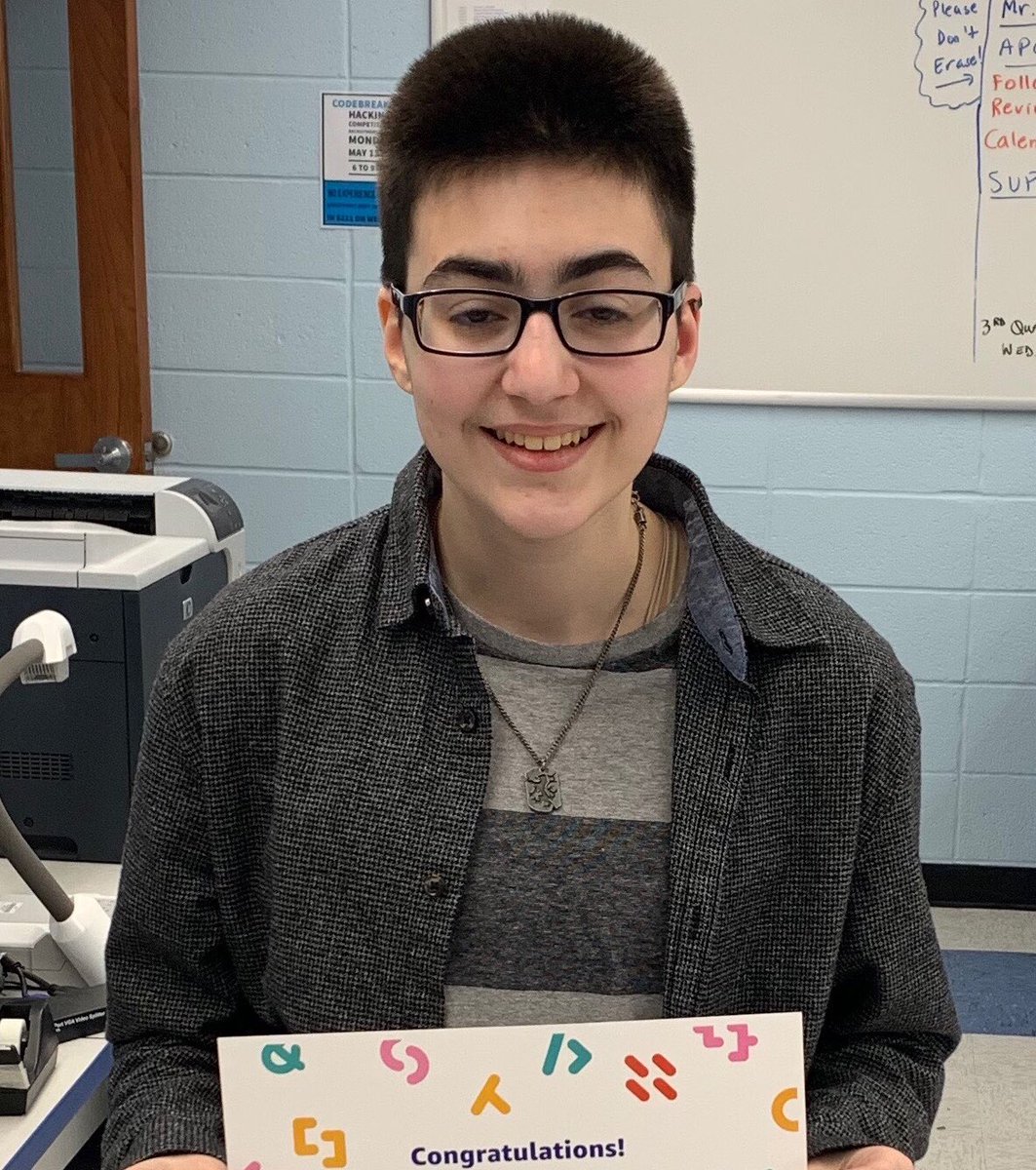 NHSAOIT's tweet photo. Congratulations to Elliot on winning one of the Amazon Future Engineer Scholarships! He'll be taking part in a paid internship with Amazon and receive a yearly scholarship for his higher education. Congratulations Elliot!! https://t.co/PEWJrIC77L