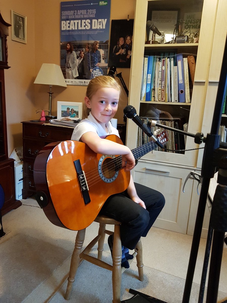 BeatlesDay1's tweet photo. Local seven year old to appear on Radio 2. 
Here is seven year old Jaida Osborn busy rehearsing for her first appearance at Hastings Beatles Day.  She will be live on Radio 2 on Monday the 8th April at around 8.00am to tell Zoe Ball about her Beatles day debut. https://t.co/3WjbXXnLAg