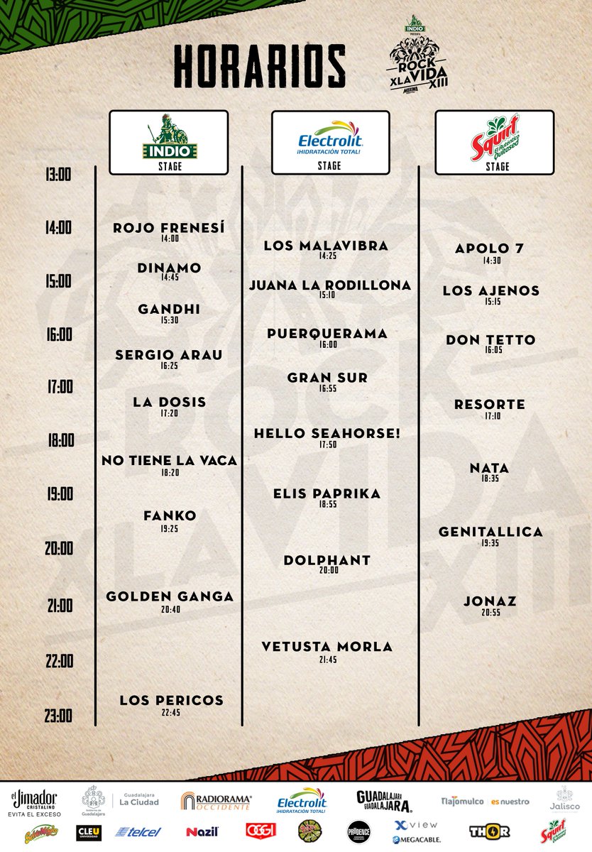 Rockporlavida's tweet photo. ⌚️¡LISTOS LOS HORARIOS!⌚️

Arma tu plan y llega temprano para disfrutar por completo la experiencia del festival de rock radio más importante de 🇲🇽

🚨LIMITE DE ACCESO 6:00 PM🚨

#RockxLaVida13 presentado por @cervezaindio https://t.co/114xeI0gjh