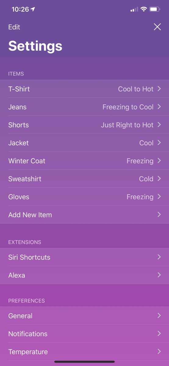 mattcassinelli's tweet photo. The app of the day @BrellaWeather is a nice utility I’ve always wanted – when I’m checking the weather, I am really trying to know what to wear for the day.

Good Siri Shortcuts support, customization, &amp; notifications. Wish I could fine tune the Siri personality a bit more too ☔️ https://t.co/1KSZ5JQAlL