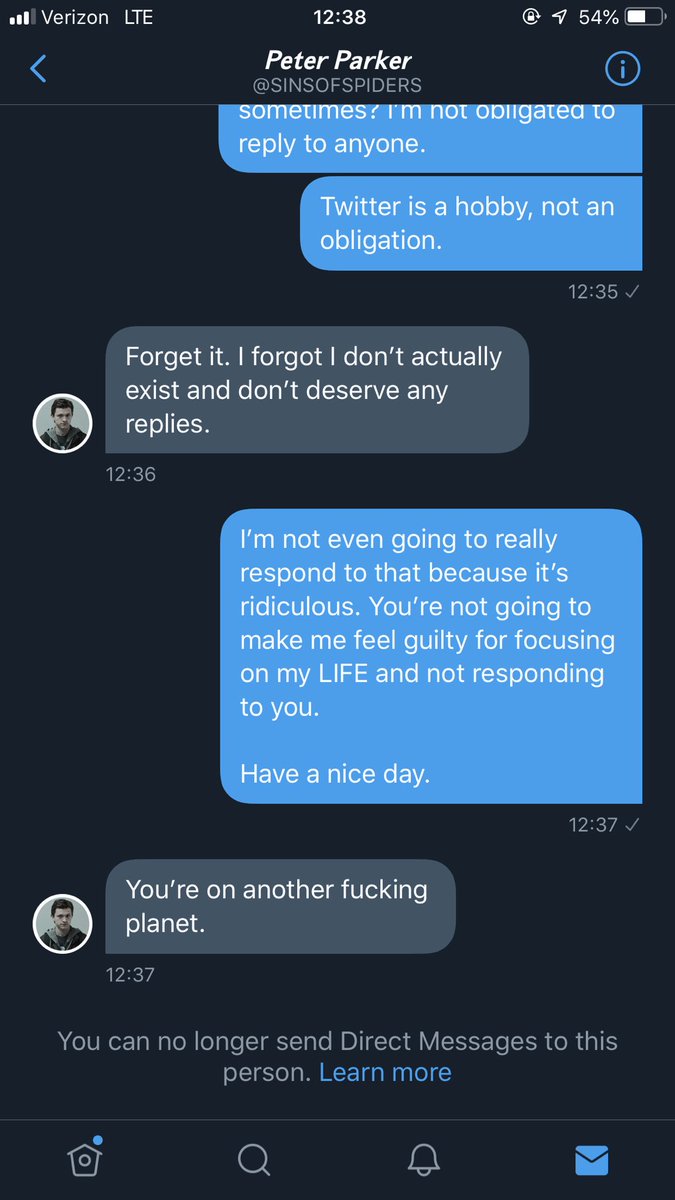 ||: Alright, I’m going to rant for a second. 

This? See this? Never do this. If you really have the audacity to try to make people feel guilty for not giving you attention, you need to get a grip. There is a life outside of twitter and I’ll be DAMNED if I let anyone try to —