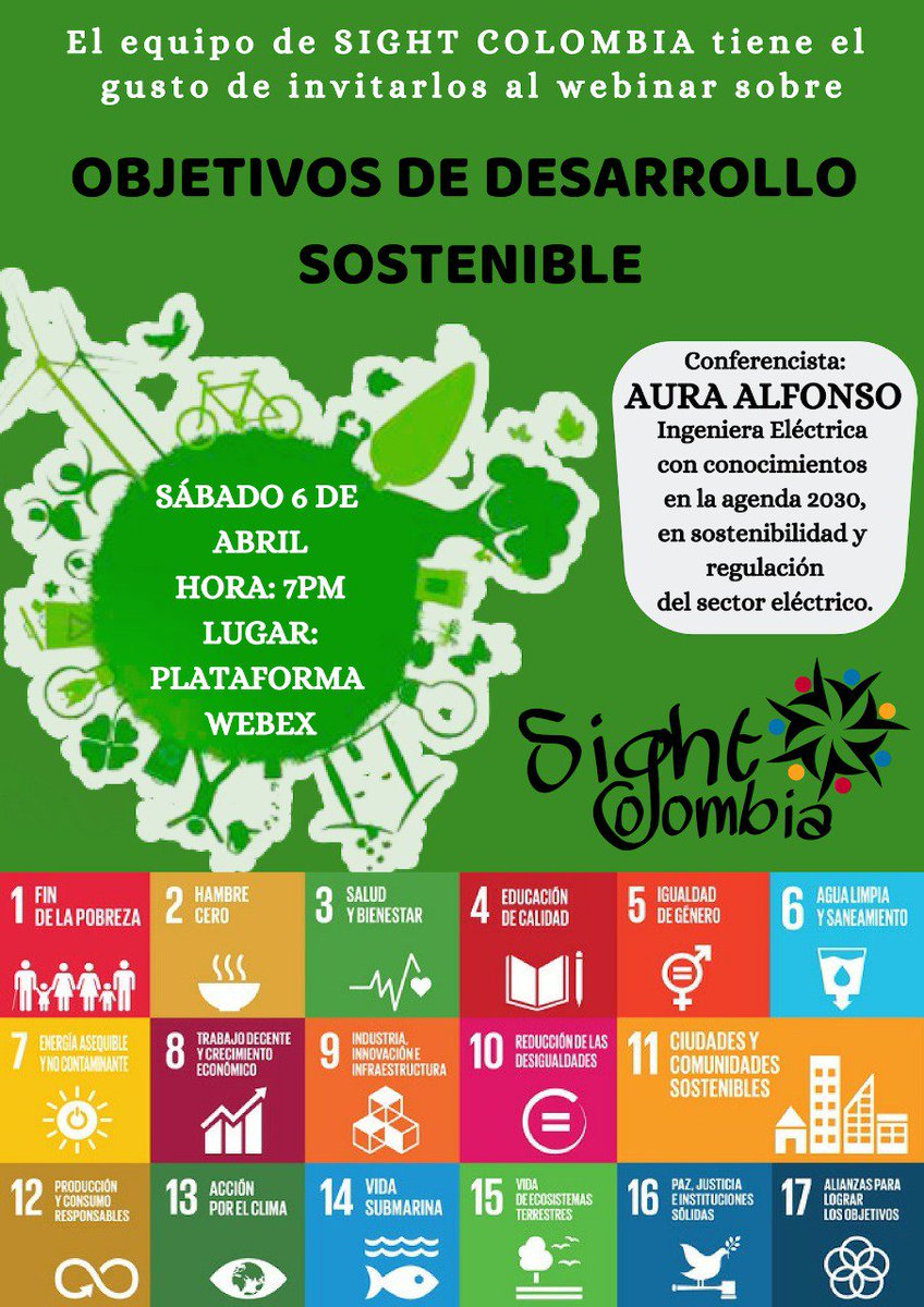El equipo de SIGHT Colombia entiende la importancia de los objetivos de desarrollo sostenible en la agenda 2030 de la ONU, es por ello que extiende su invitación a participar en el Webinar para conocer lo que se viene en temas de sostenibilidad.
Registro🔽
forms.gle/eUZFv3rEwcXJGE…