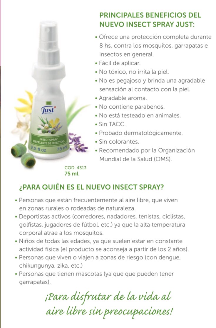 JustPromociones's tweet image. ¿Quienes deben utilizar #InsectSpray #repelente de insectos?
Personas que están al aire libre. #Deportistas. #Niños a partir de los 2 años. Si vives o viajas a zonas de riesgo donde hay #dengue, #zika, #chikungunya. Personas con mascotas.
#swissjust #just #swissjustMexico
