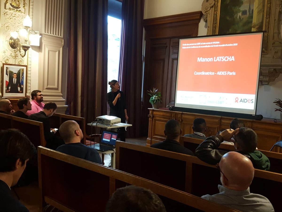 CoalitionPLUS's tweet photo. Conference à Paris avec @Aides_Paris sur les enjeux du Fonds mondial de lutte contre le sida, la tuberculose et le paludime, c est maintenant avec le vice-president de #CoalitionPlus @nicoritter et le militant camerounais Serge Yotta https://t.co/Wk1wkrUn0h