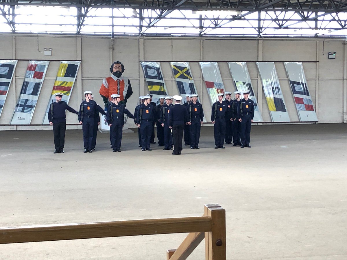HMS_Raleigh's tweet photo. So the result of today’s #Cunningham34s guard selection is in and we can reveal it was a very close call, but it will be the Port class that leads the classes out for the passing-out-parade.  Good effort everyone.  @HMSSutherland https://t.co/TSO3NxpKyo