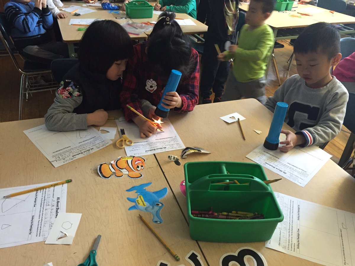 MrsSimmons159's tweet photo. How can we make a shadow smaller? 1-223 and 253 explore with flashlights! #159scientists @PS159_Q https://t.co/titSCLpt7C
