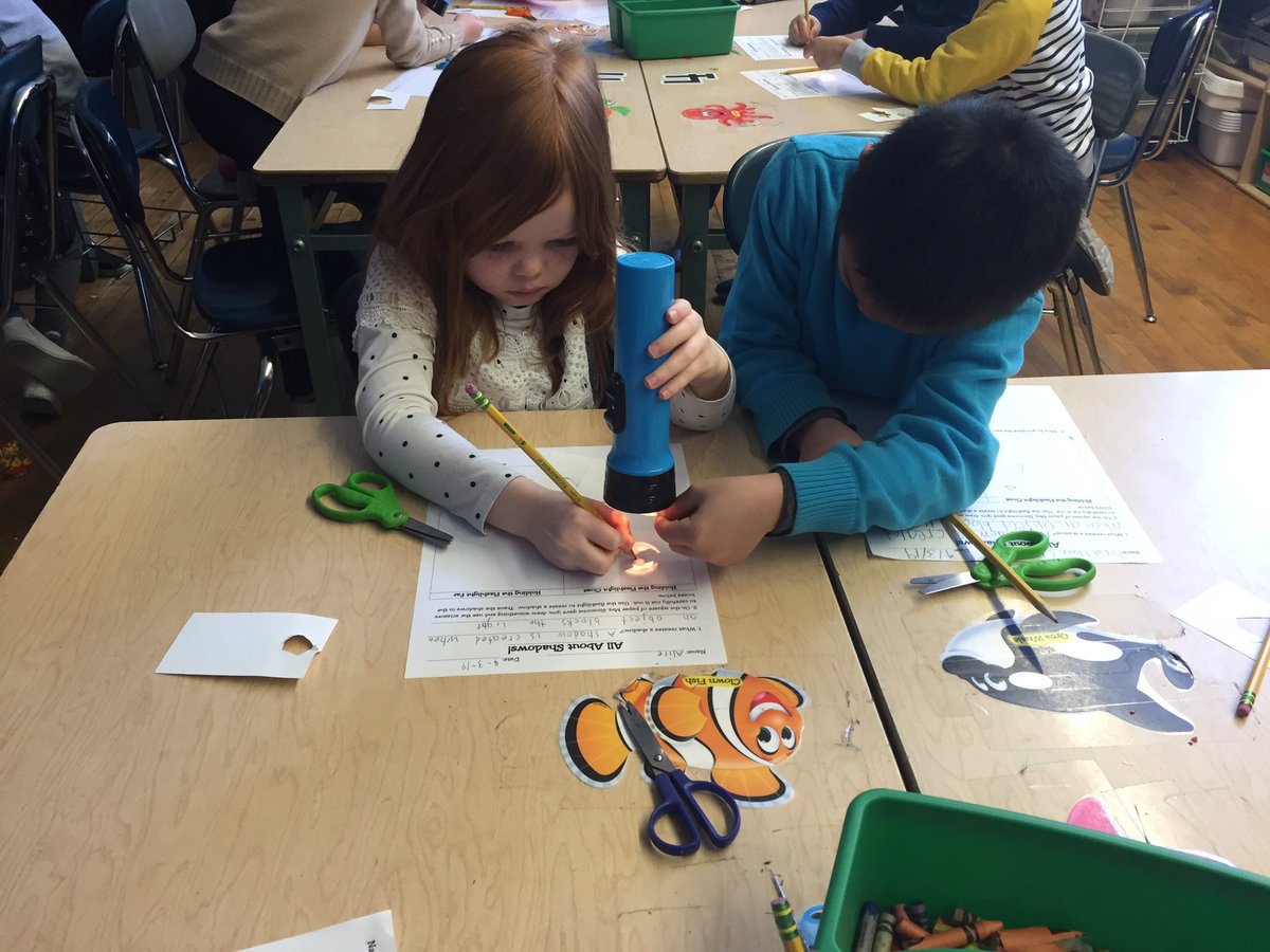 MrsSimmons159's tweet photo. How can we make a shadow smaller? 1-223 and 253 explore with flashlights! #159scientists @PS159_Q https://t.co/titSCLpt7C