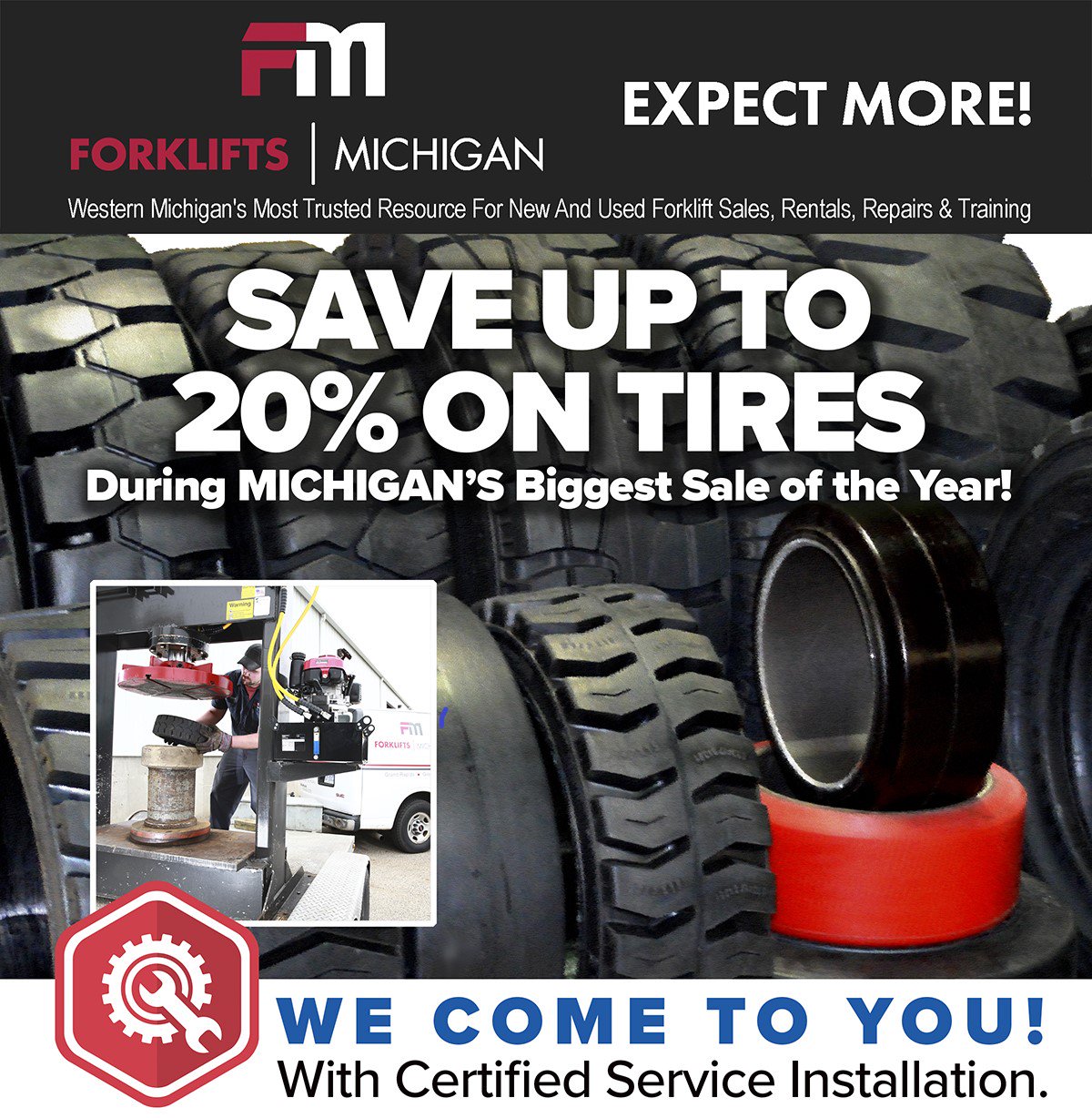 Forklifts Michigan On Twitter Save Up To 20 On Forklift Tires In April We Come To You With Certified Service Installation Free Tire Surveys And On The Spot Quotes Https T Co 3q6mpugtdd