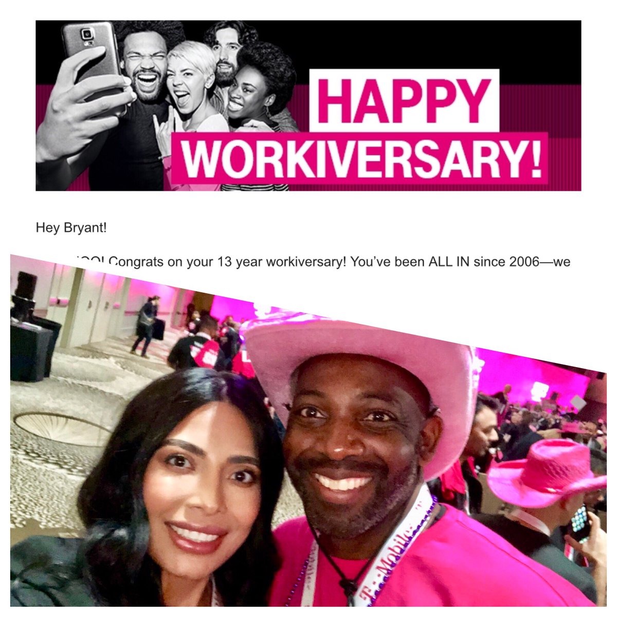 Happy 13th workiversary to @WescoOne! Thanks for your Loyal-T and cheers to an amazing 2019! #BeMagenta