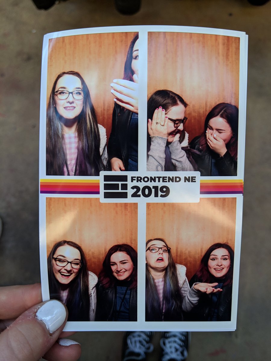 iamsmarta's tweet image. Fab day at @FrontendNE with @ninjanails today... And the photobooth was great too when we realised what was happening 😂📸 #FrontendNE