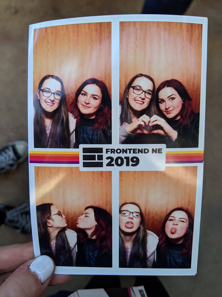 iamsmarta's tweet image. Fab day at @FrontendNE with @ninjanails today... And the photobooth was great too when we realised what was happening 😂📸 #FrontendNE